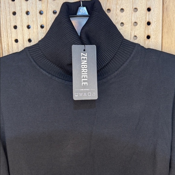 knitted long sleeves, turtleneck sweater dress Slim Fit Knitwear, - Picture 5 of 5